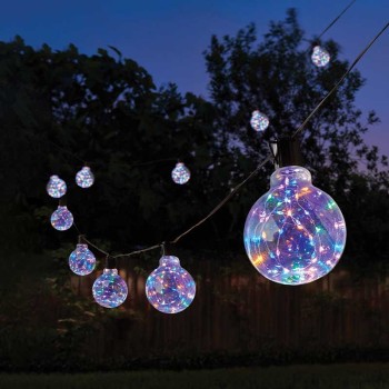 Eureka Galaxy Firefly Festoon LV String Solar Lights Multi Coloured  Set of 20