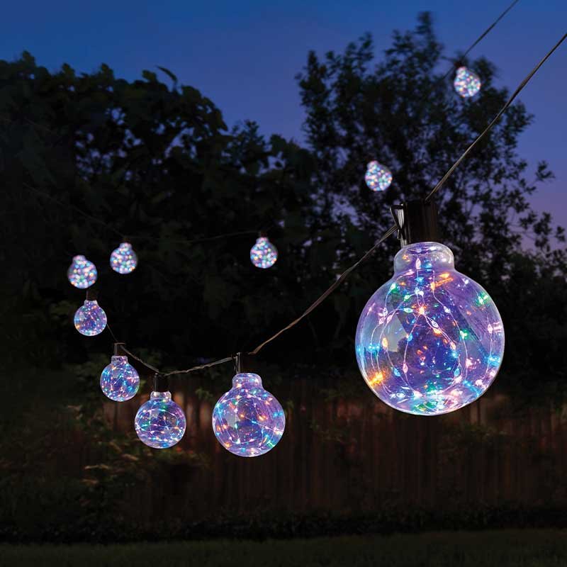 Eureka Galaxy Firefly Festoon LV String Solar Lights Multi Coloured  Set of 20