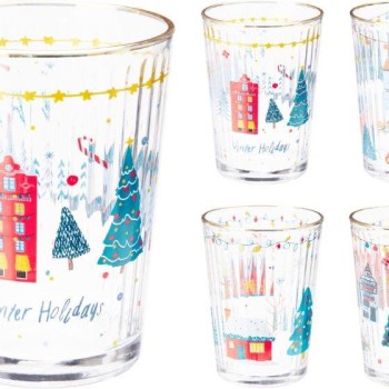 DRINKING GLASS 500ML XMAS ASSORTED DESIGN