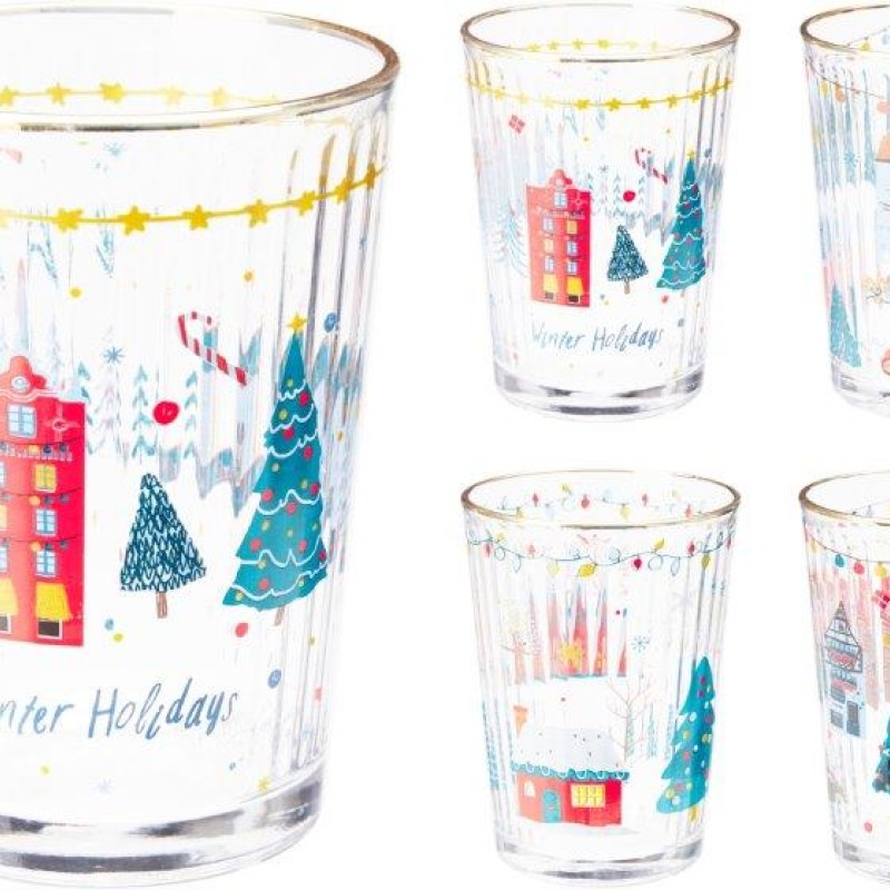 DRINKING GLASS 500ML XMAS ASSORTED DESIGN