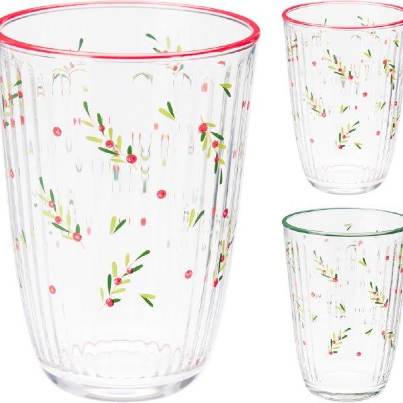DRINKING GLASS 395ML XMAS ASSORTED DESIGN