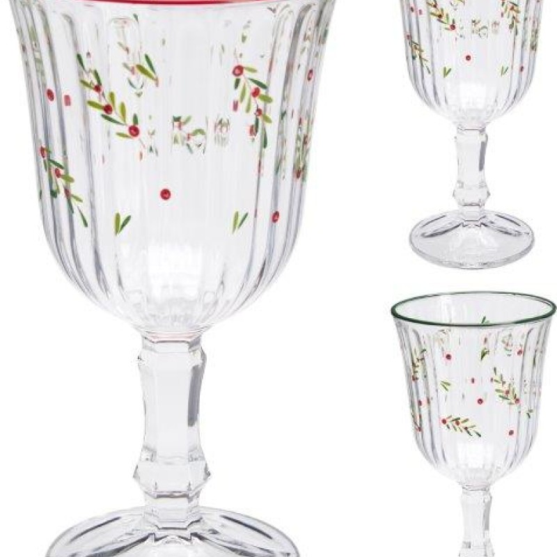 WINE GLASS 240ML XMAS ASSORTED DESIGN