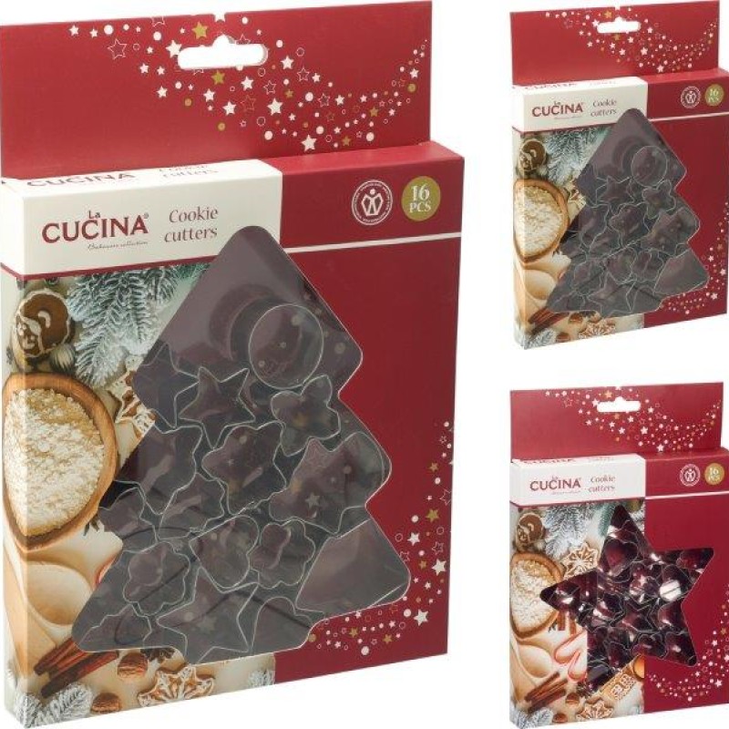 COOKIE CUTTER SET/16PCS STAINLESS STEEL