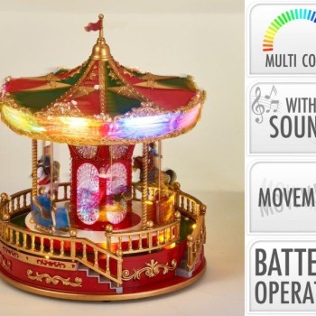 XMAS SCENERY CAROUSEL LED 28CM