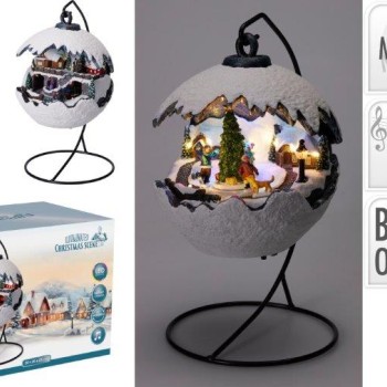 XMAS SCENERY IN BALL LED 24CM