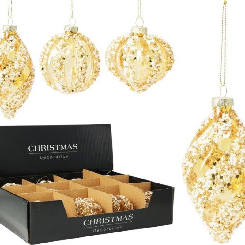 XMAS ORNAMENT GLASS 3ASS DESIGN