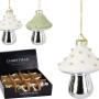XMAS MUSHROOM HANG DECO GLASS 7X9CM