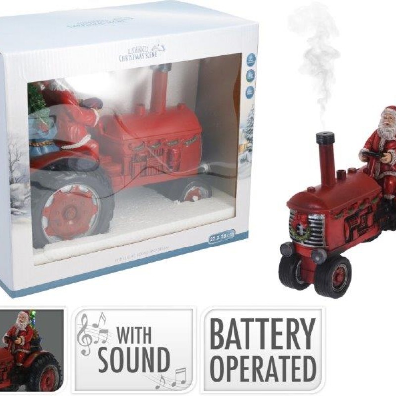 SANTA ON TRACTOR 28CM