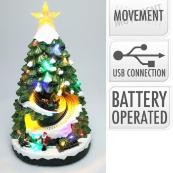 XMAS VILLAGE TREE LED 38CM