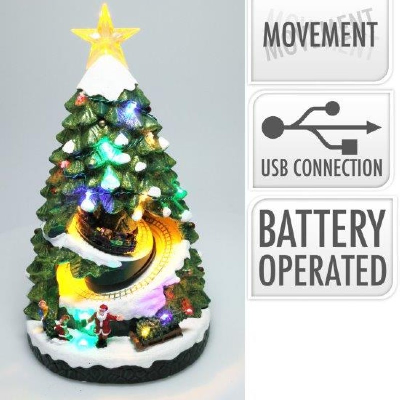 XMAS VILLAGE TREE LED 38CM