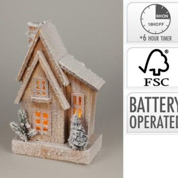 XMAS HOUSE WITH LED SNOW FINISH