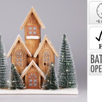 XMAS HOUSE WITH LED 30CM