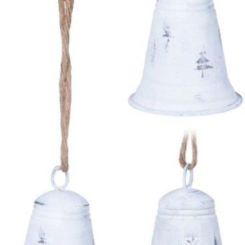 XMAS BELL WITH JUTE HANGER 9X13CM