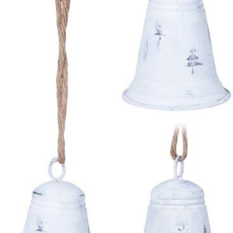 XMAS BELL WITH JUTE HANGER 9X13CM
