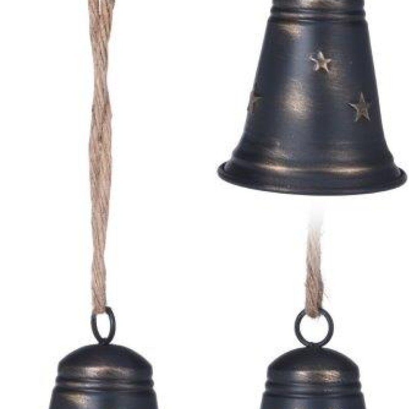 XMAS BELL WITH JUTE HANGER 9X13CM