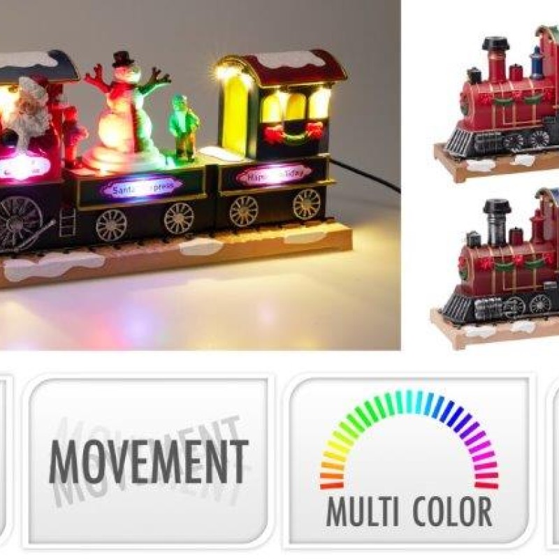 SANTA TRAIN WITH LED 2ASS