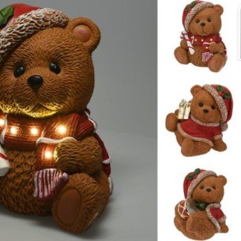 XMAS BEAR LED 29CM ASSORTED DESIGNS