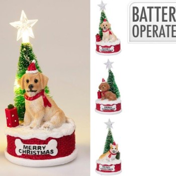DOG XMAS DECO 165MM 3ASS D
