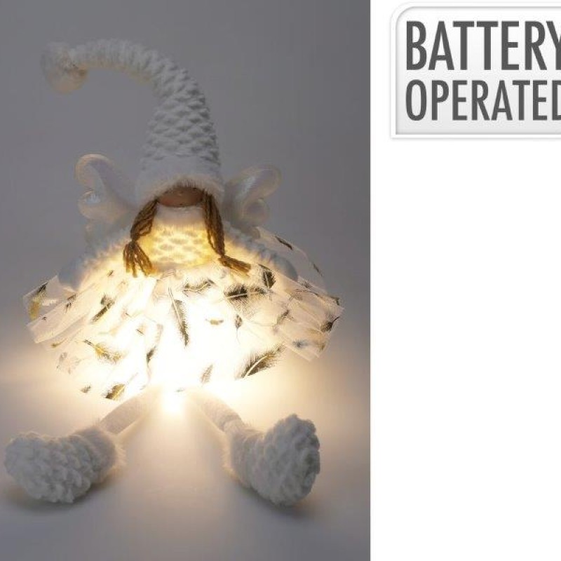 ANGEL GIRL W LED 60CM WHITE