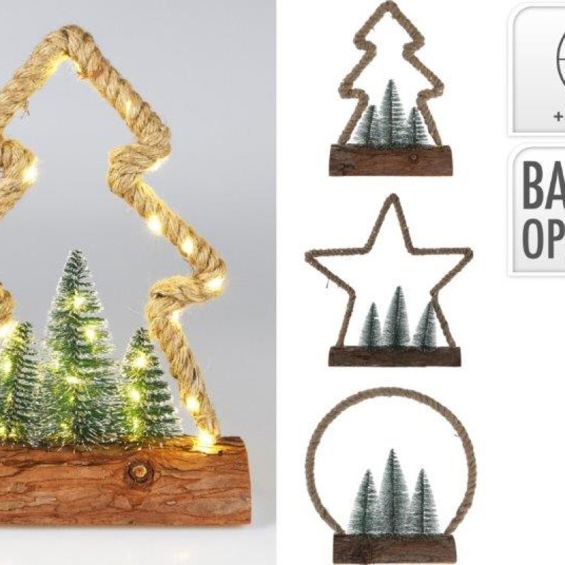 XMAS FIGURE JUTE 30LED 3ASS