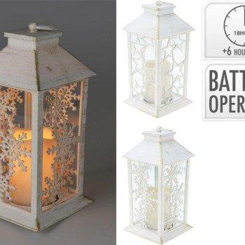 LANTERN WITH LED 28CM WHITE