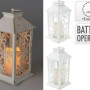 LANTERN WITH LED 28CM WHITE