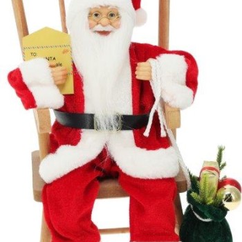 SANTA 35CM RED ROCKING CHAIR