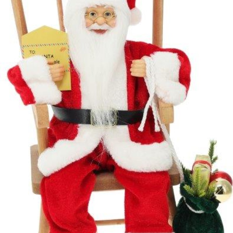 SANTA 35CM RED ROCKING CHAIR
