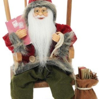 SANTA 35CM BROWN ROCKING CHAIR