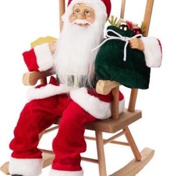 SANTA 45CM RED ROCKING CHAIR