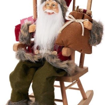 SANTA 45CM BROWN ROCKING CHAIR