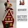 SANTA ON RED HOUSE 105CM