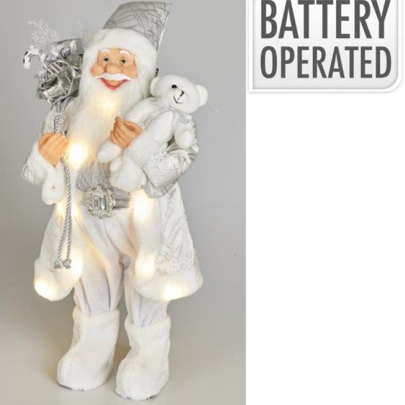 SANTA STANDING LED 60CM SILVER