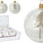 XMAS BALL TREE 80MM WHITE ASSORTED DESIGNS