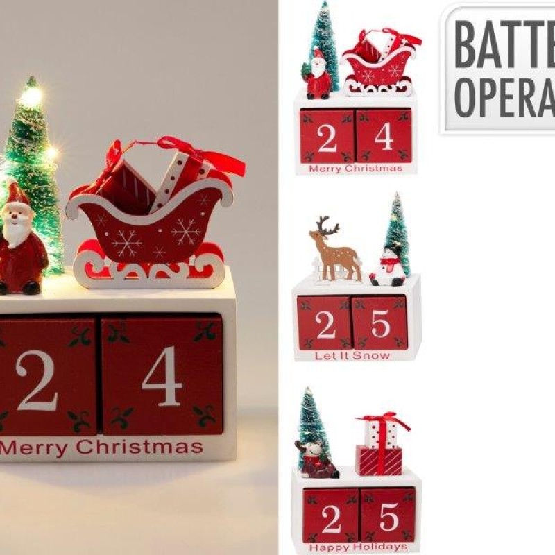 ADVENT CALENDER WITH LED ASSORTED DESIGNS