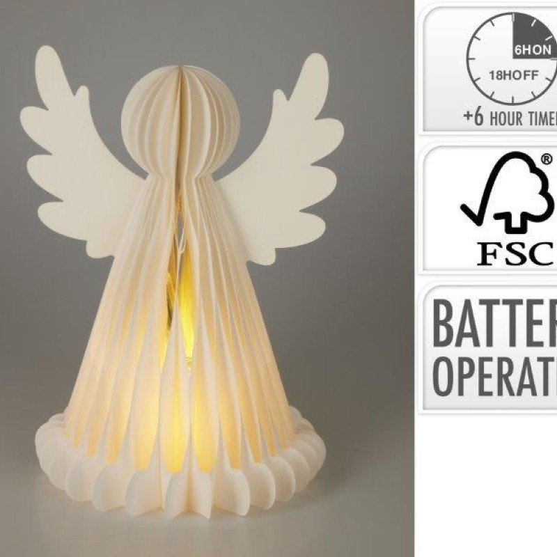 PAPER ANGEL 38CM LED WHITE