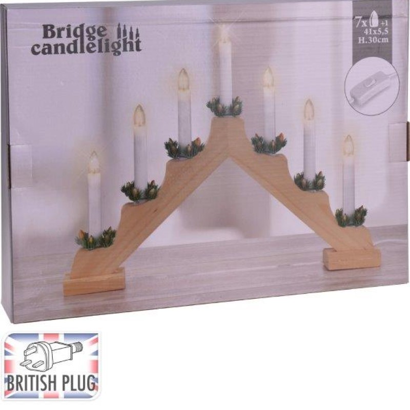 CANDLE BRIDGE WOOD 7 LAMPS