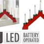 CANDLE BRIDGE WOOD 7 LED RED