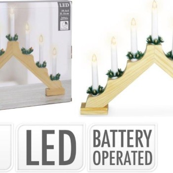 CANDLE BRIDGE WOOD 7 LED NATURAL