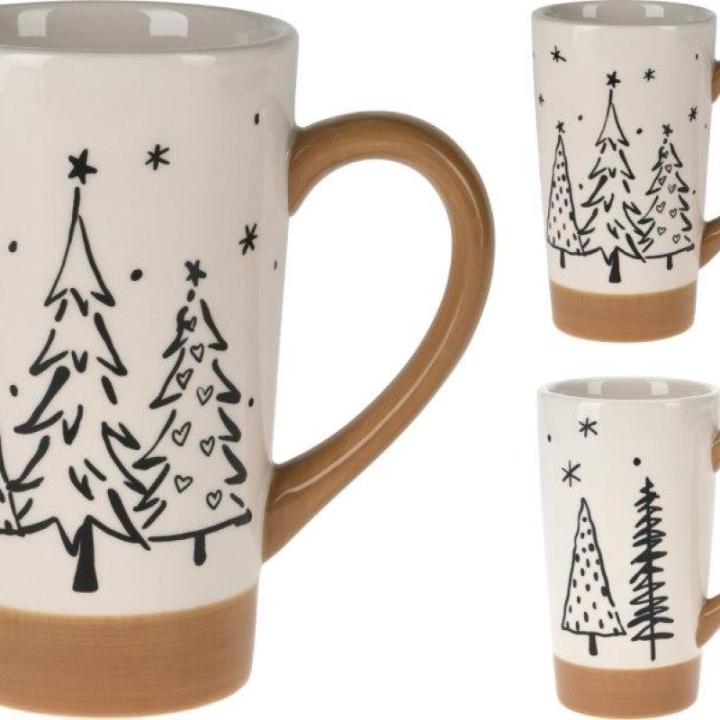 MUG WITH TREE 15CM ASSORTED DESIGNS