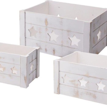 CRATE SET 3 STAR WHITE WASH