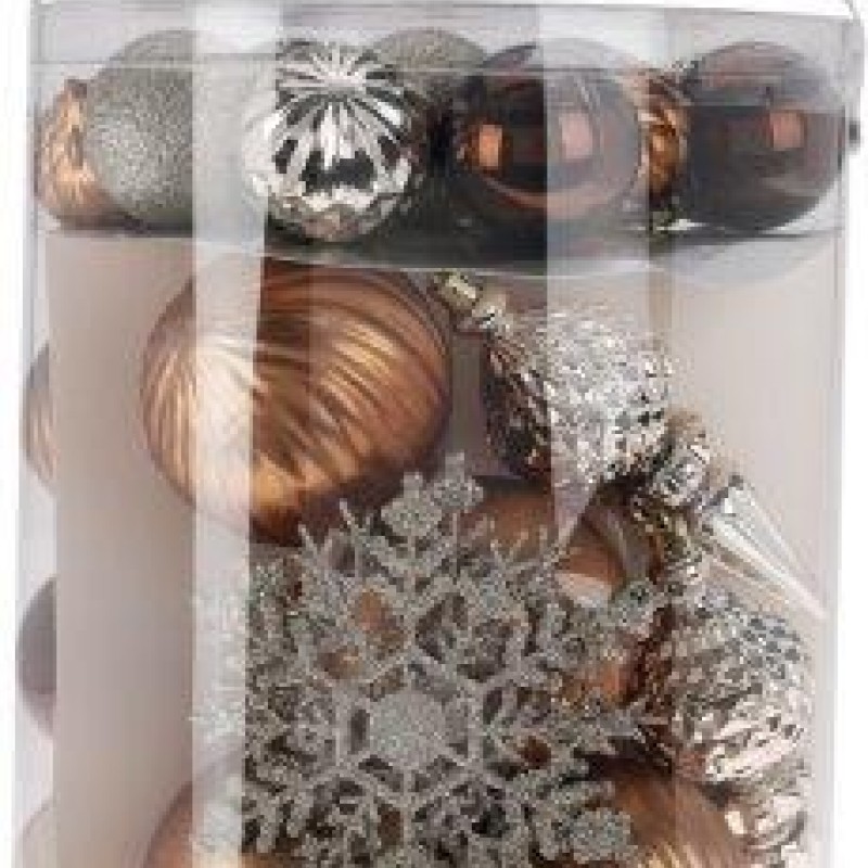 XMAS BALL SET 57PCS AMBER