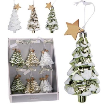 XMAS TREE HANG DECO 12X6CM 3ASST