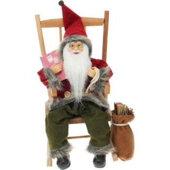 SANTA 35CM BROWN ROCKING CHAIR