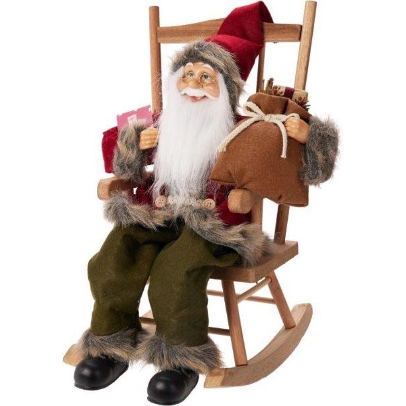 SANTA 45CM BROWN ROCKING CHAIR