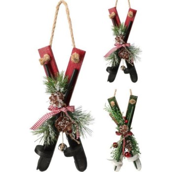 SKI HANGING DECOR 30CM ASSORTED