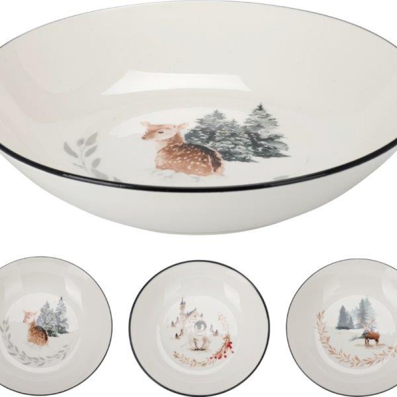 PLATE DEEP PORCELAIN 20CM ASSORTED DESIGN