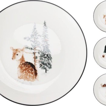 PLATE PORCELAIN 19CM ASSORTED XMAS DESIGNS