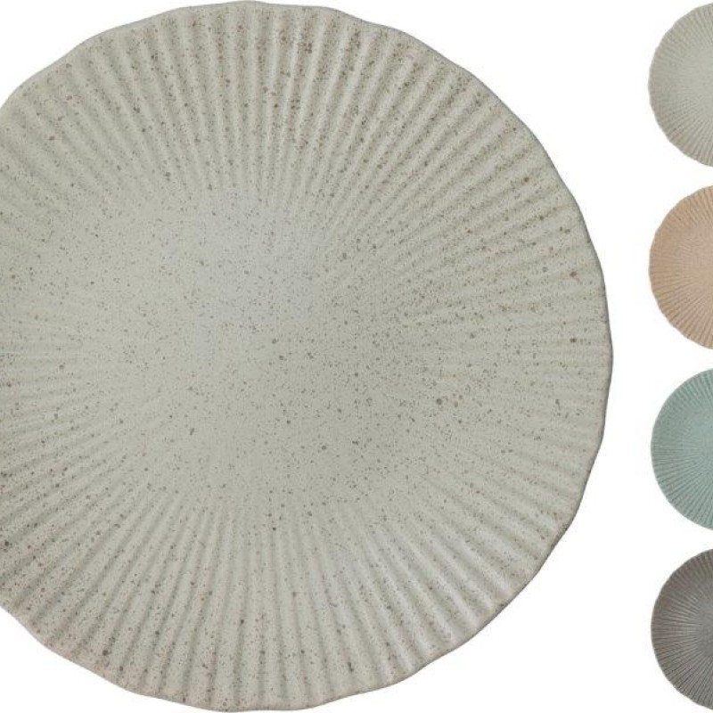 PLATE STONEWARE ASSORTED COLOURS