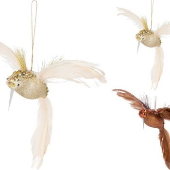 BIRD HANGING DECO 22CM ASSORTED